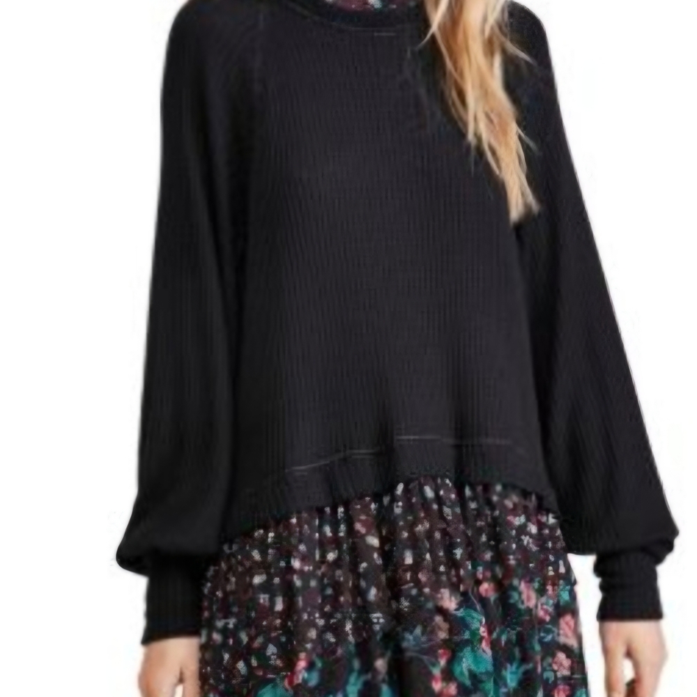 Black Floral Dress Women's Elegant Floral Print Dress